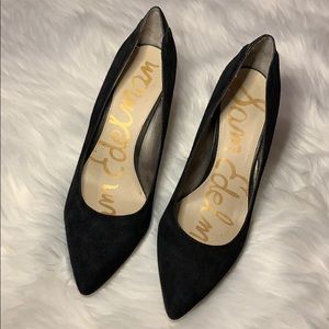 Sam Edelman Hazel Pointed Toe Black Suede Heels